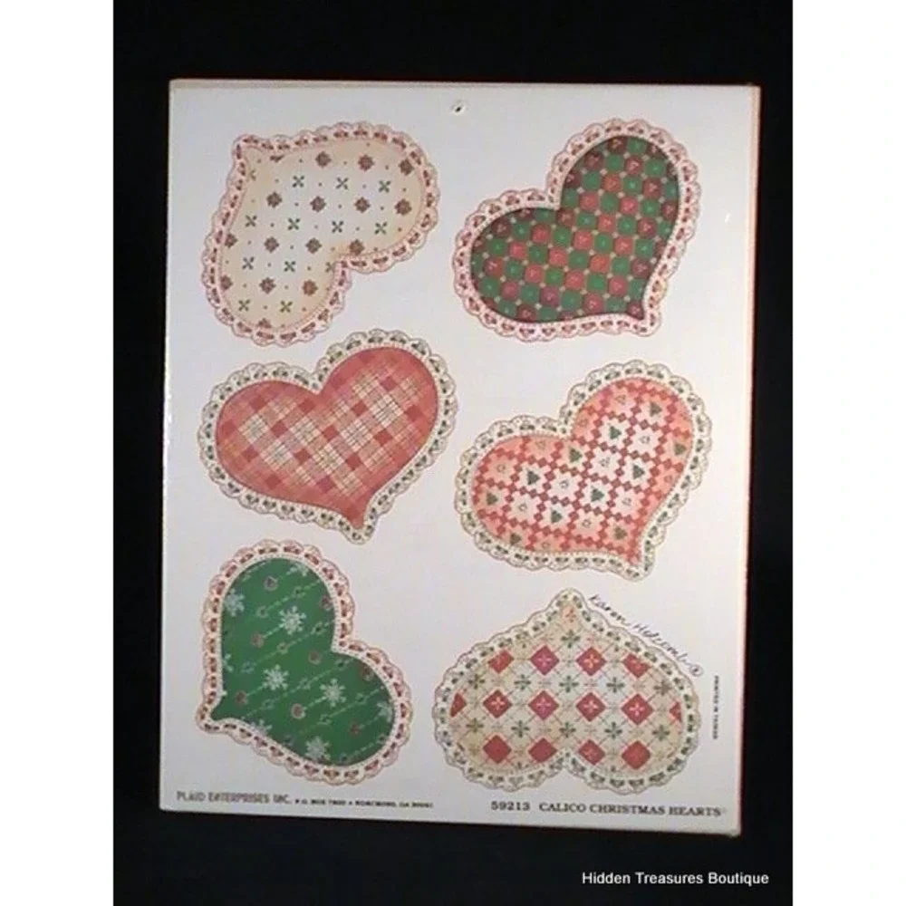 Calico Christmas Hearts Ornament‎ Craft Kit NIP #59213